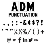8" on 9" ADM Punctuation Letter Set