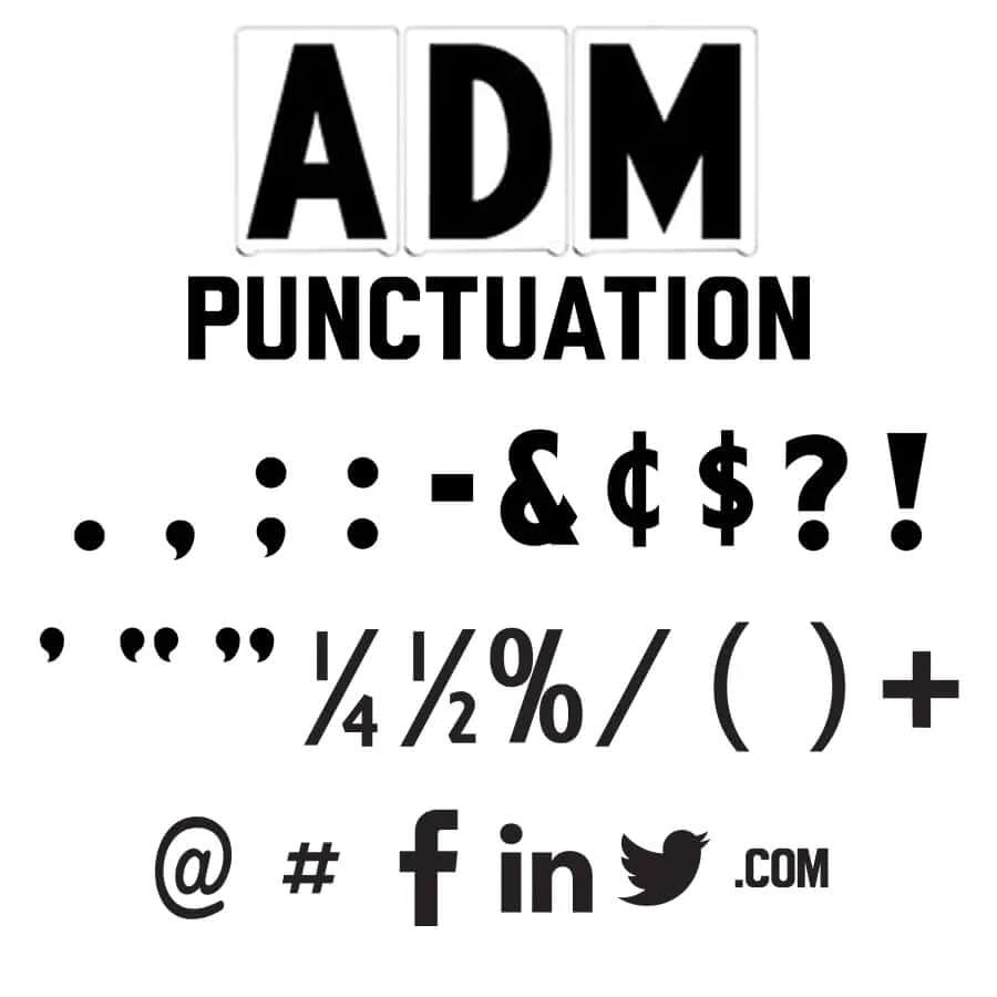4" ADM Punctuation Letter Set