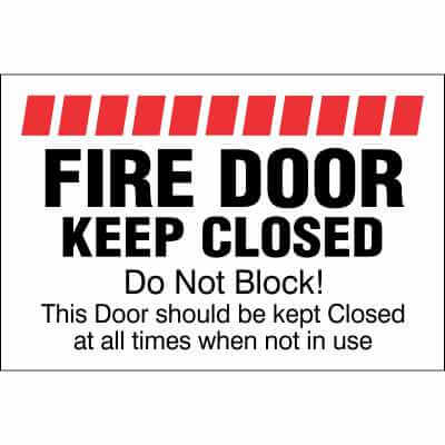 FIRE DOOR KEEP CLOSED Do Not Block 8