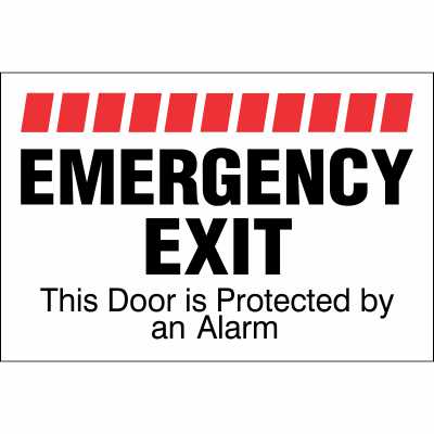 EMERGENCY EXIT -  Sign