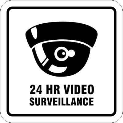 24 HOUR VIDEO SURVEILLANCE Sign