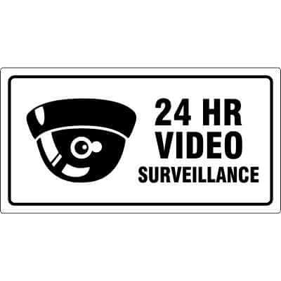 24 HOUR VIDEO SURVEILLANCE Security Sign