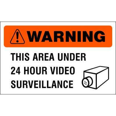 WARNING Sign - 24 HOUR VIDEO SURVEILLANCE IN EFFECT