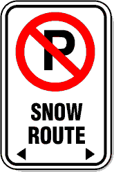 No Park - Snow Removal sign