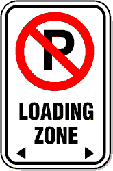 No Parking Loading Zone signs