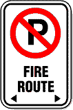 No Parking Fire Route Sign 12" x 18"
