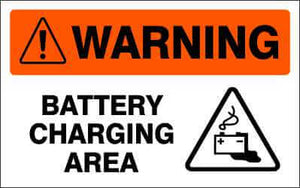 WARNING Sign - BATTERY CHARGING AREA