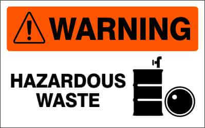 WARNING Sign - HAZARDOUS WASTE