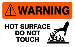 WARNING Sign - HOT SURFACE DO NOT TOUCH