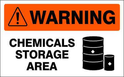 WARNING Sign - CHEMICALS STORAGE AREA