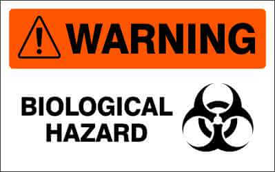 WARNING Sign - BIOLOGICAL HAZARD
